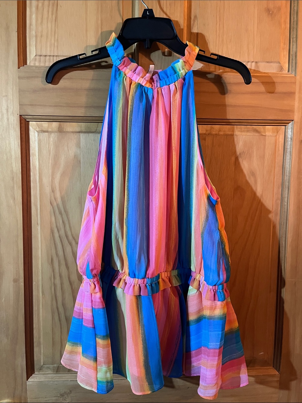 Women’s Rainbow Halter Blouse Multicolor